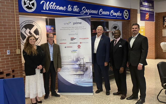 State Senator Ken Horn and 95th district State Representative Amos O'Neal joined Rob Luce, Vice president of the SME Education foundation, and his PRIME crew as the program is formally introduced at the Saginaw Career Complex (Photo- Ric Antonio; WSGW)