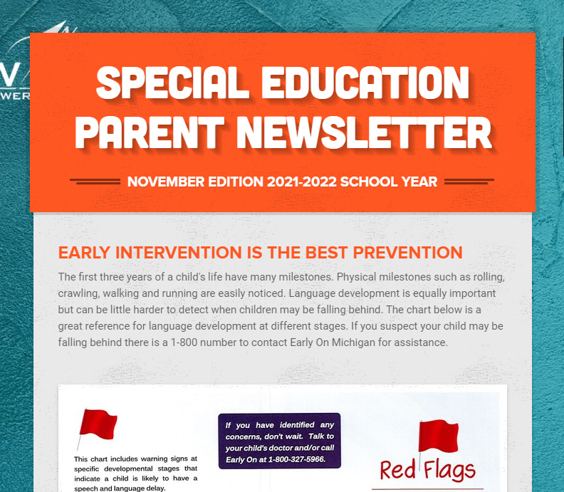 Special Education Parent Newsletter November 2021