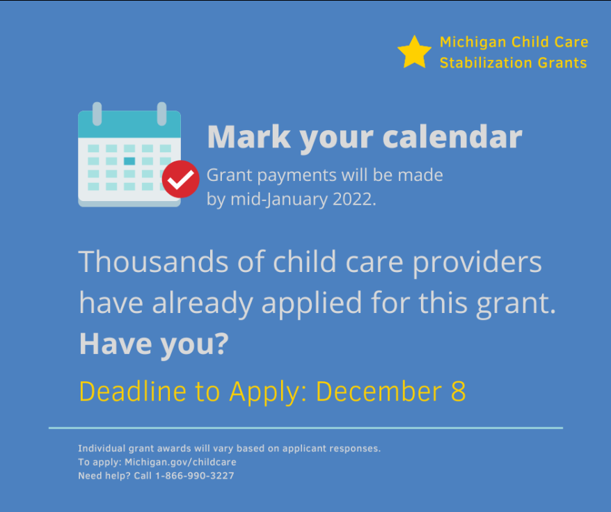 Michigan Child Care Stabilization Grant