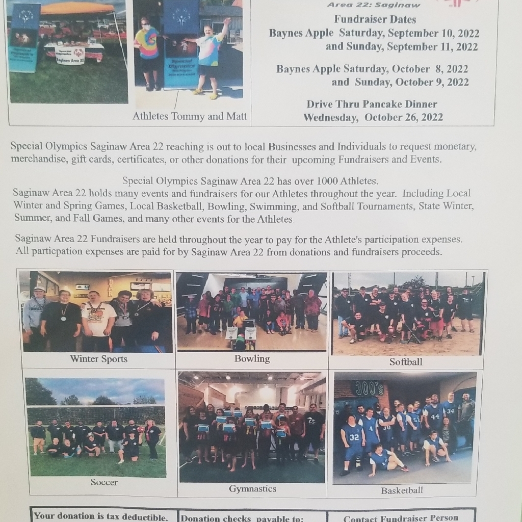 Special Olympic flyer